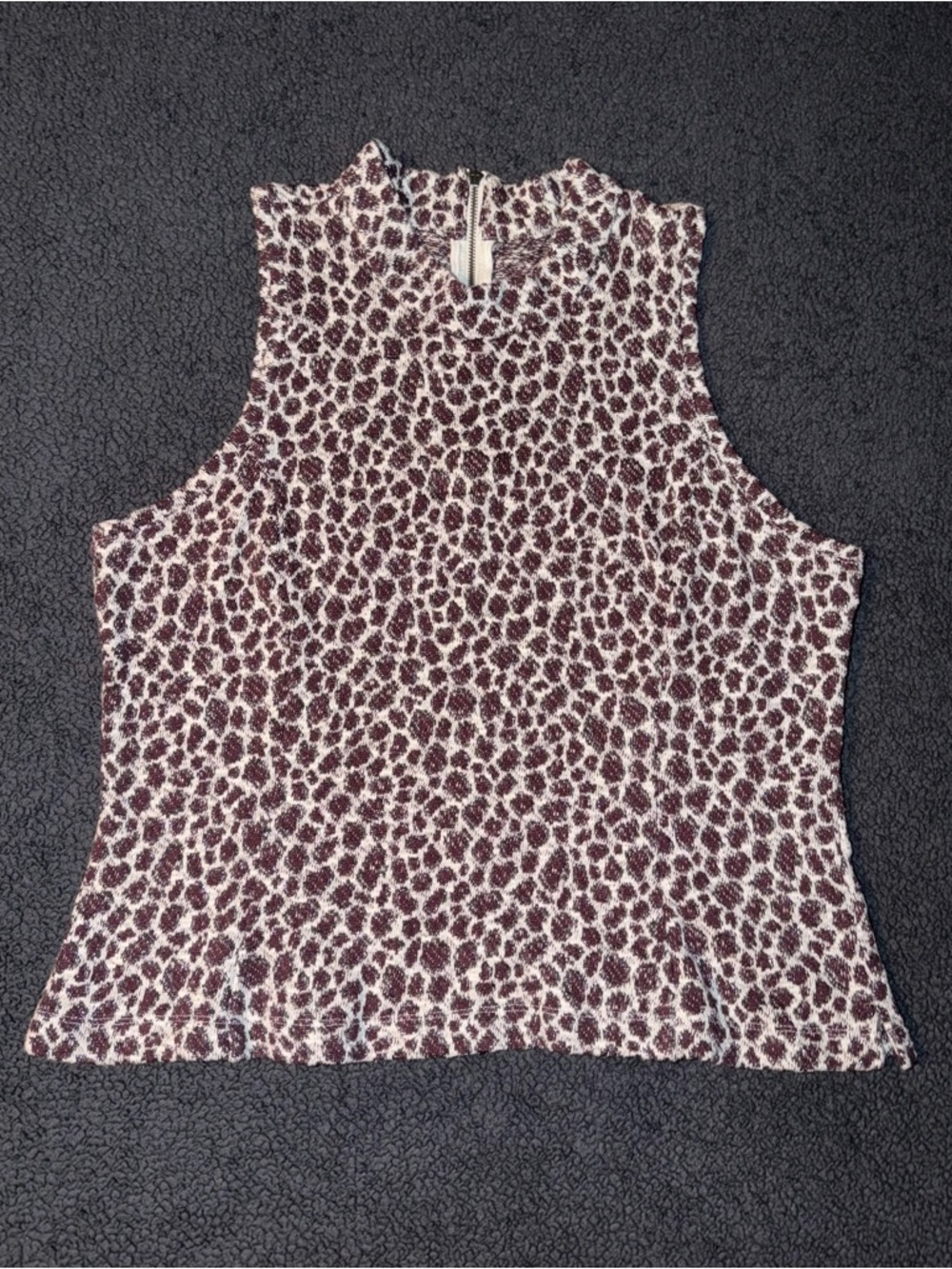 Akemi + Kin/Anthropologie Sleeveless Metallic Leopard Top Ivory